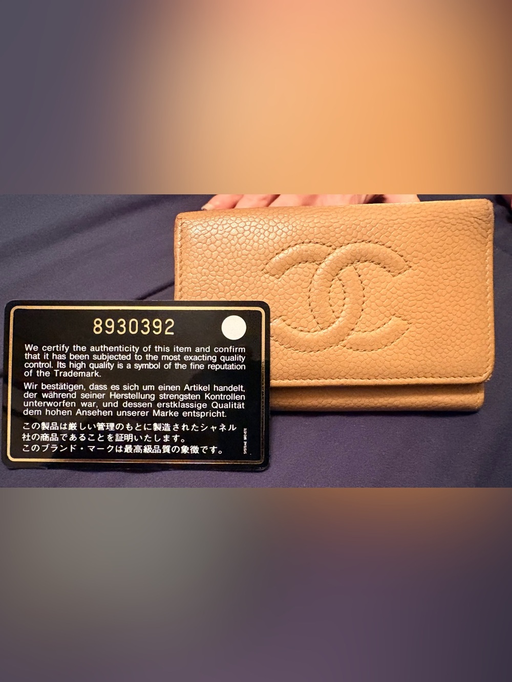 Vintage CHANEL Timeless CC Beige Caviar Leather 6 Key Case Card 8 Series - Picture 2 of 16